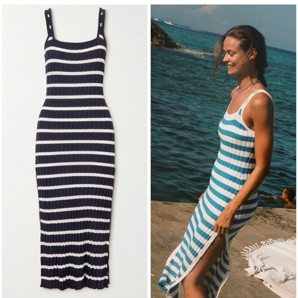 Solid & Striped The Kimberly Knit Midi dress
Navy stripe